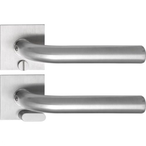 Solido kilincsgarnitúra DUBLIN Solo szögletes szintbe simuló WC vésznyitó rozsdamentes