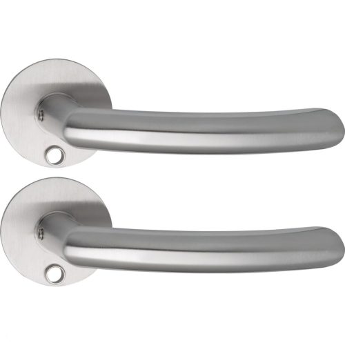 Solido laposrozettás kilincsgarnitúra HELSINKI Solo kerek kulcshoz rozsdamentes