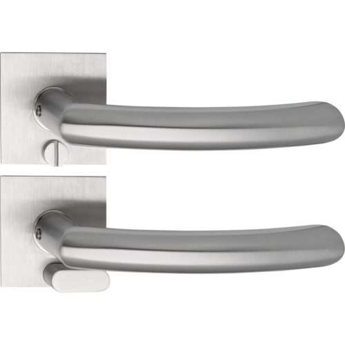 Solido laposrozettás kilincsgarnitúra HELSINKI Solo Flachrosette eckigWC vésznyitónemesacél