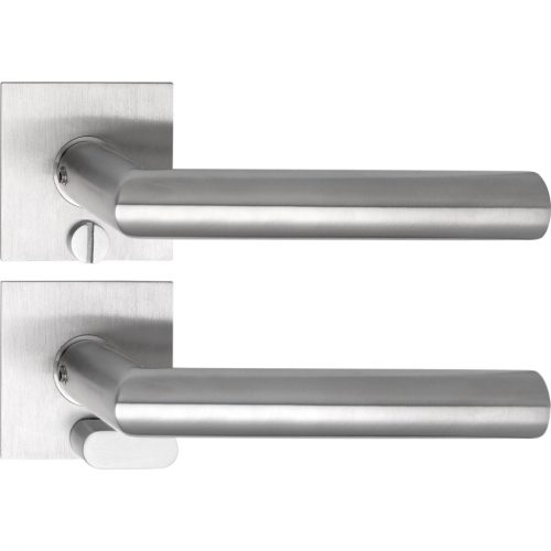 Solido kilincsgarnitúra NORWEGEN Solo szögletes szintbe simuló WC vésznyitó rozsdamentes