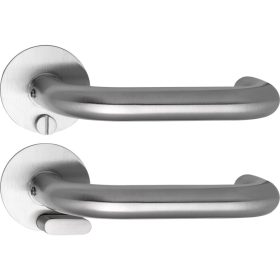   Solido laposrozettás kilincsgarnitúra TALIN Solo kerek WC vésznyitó rozsdamentes