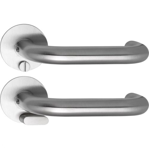 Solido laposrozettás kilincsgarnitúra TALIN Solo kerek WC vésznyitó rozsdamentes