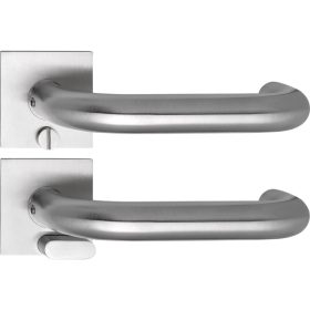   Solido laposrozettás kilincsgarnitúra TALIN Solo szögletes WC vésznyitó nemesacél