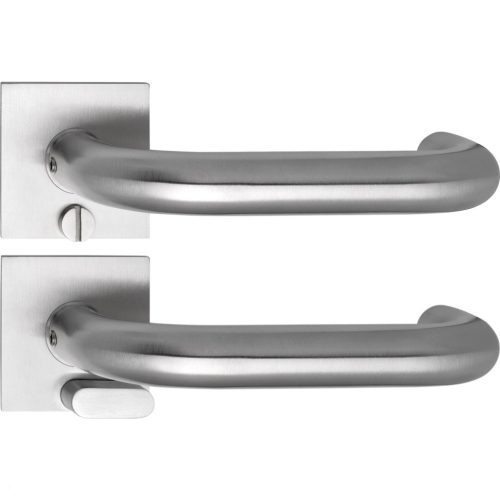 Solido laposrozettás kilincsgarnitúra TALIN Solo szögletes WC vésznyitó nemesacél