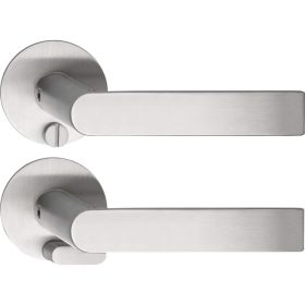   Solido vésznyitós kilincsgarnitúra DOVER kerek lapos WC rozsdamentes