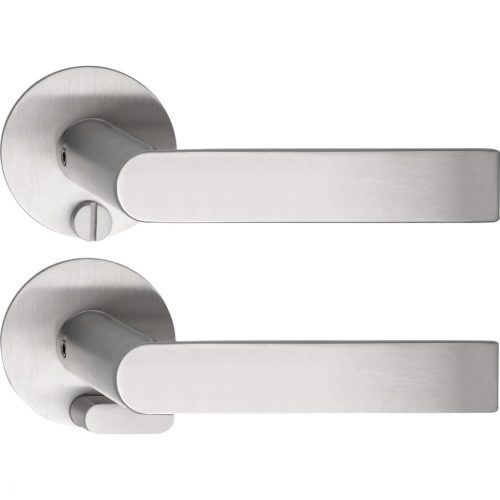 Solido vésznyitós kilincsgarnitúra DOVER kerek lapos WC rozsdamentes