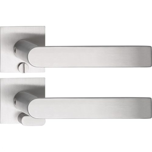 Solido vésznyitós kilincsgarnitúra DOVER szögletes lapos WC rozsdamentes