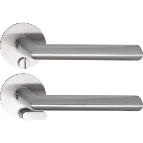 Solido vésznyitós kilincsgarnitúra GLASGOW kerek lapos WC rozsdamentes