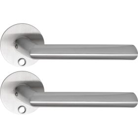   Solido laposrozettás kilincsgarnitúra GLASGOW Solo kerek kulcshoz rozsdamentes