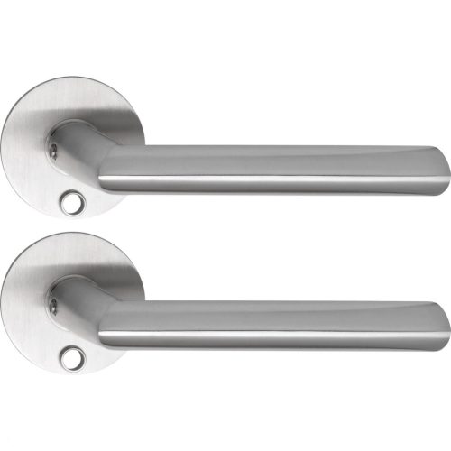 Solido laposrozettás kilincsgarnitúra GLASGOW Solo kerek kulcshoz rozsdamentes