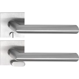   Solido laposrozettás kilincsgarnitúra GLASGOW Solo szögletes WC vésznyitónemesacél