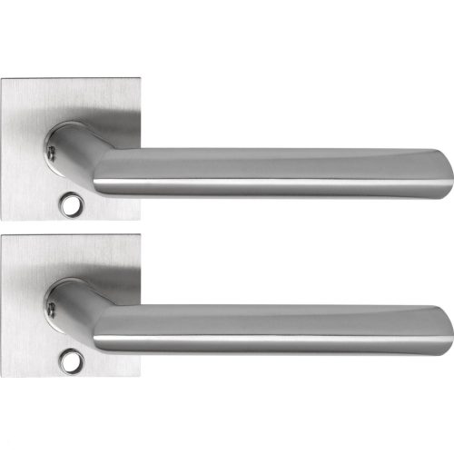 Solido laposrozettás kilincsgarnitúra GLASGOW Solo szögleteskulcshoznemesacél