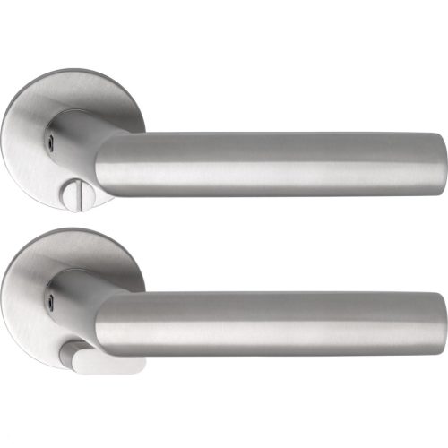 Solido laposrozettás kilincsgarnitúra VADUZ Solo kerek WC vésznyitó nemesacél