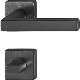   HOPPE DALLAS rozettás kilincsgarnitúra szögletes sárgaréz- fekete WC