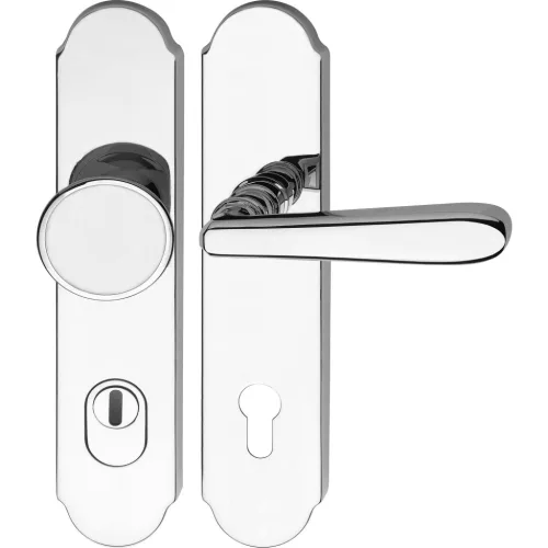 Marchesi Biztonsági váltógarnitúra ALT WIEN rövidpajzsos fényes nemesacél ÖNORM B3859