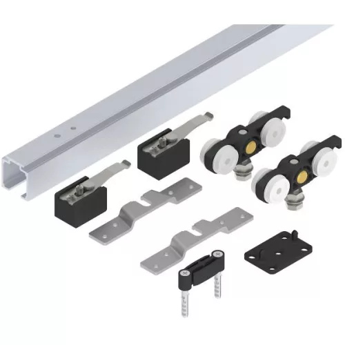 Solido 100 tolóajtóvasalat fa 2500 mm szárnyszél. 1100-1250 mm ezüst eloxált