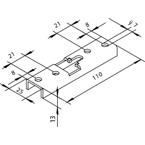 SOLIDO 100 tartókarima harmonikus ajtókhoz horganyzott acélból