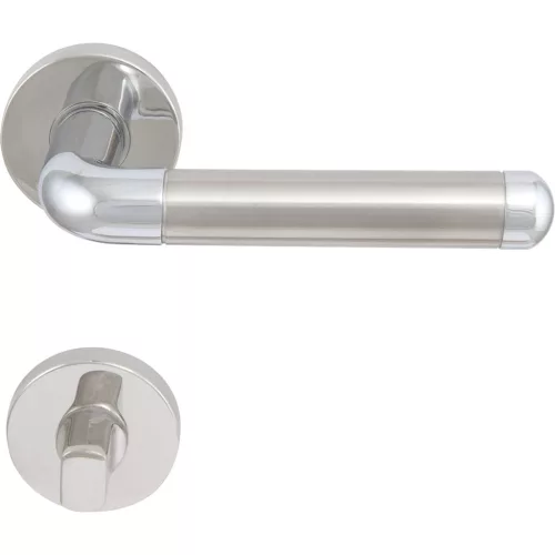 Solido rozettás kilincsgarnitúra MONACO WC krómozott/matt nemesacél