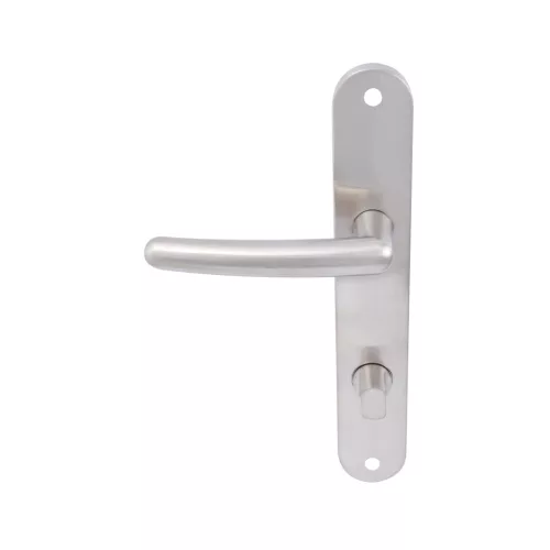 Marchesi hosszúpajzsos kilincsgarnitúra PRAG WC 90 balos matt nikkel