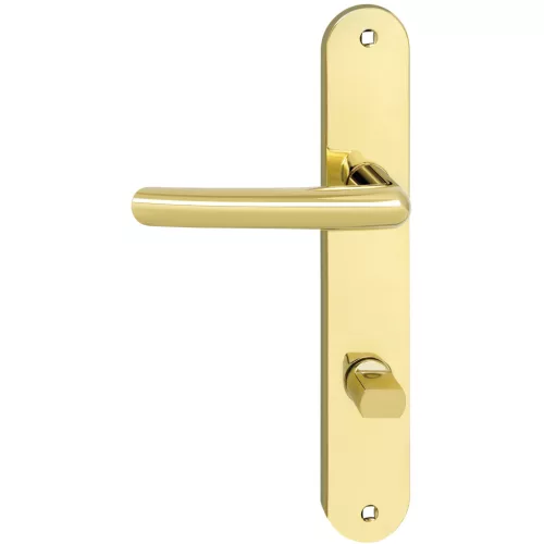 Marchesi hosszúpajzsos kilincsgarnitúra PRAG WC 90 balos rézszínű PVD