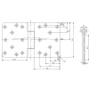 Felcsavarozható pánt B 3145 kivehető stifttel 120 x 200 mm rozsdamentes