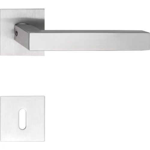 Marchesi rozettás kilincsgarnitúra MALMÖ lapos rozettás szögletes BB rozsdamentes matt