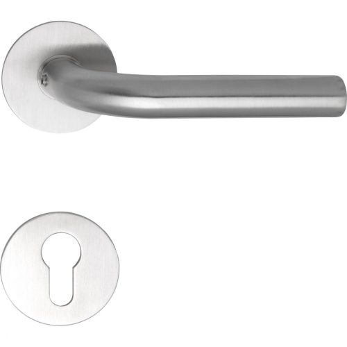 Marchesi rozettás kilincsgarnitúra DUBLIN lapos rozettán PZ matt nemesacél