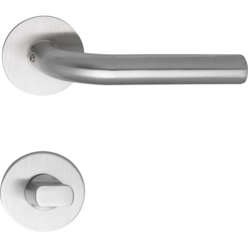 Marchesi rozettás kilincsgarnitúra DUBLIN lapos rozettán WC matt nemesacél