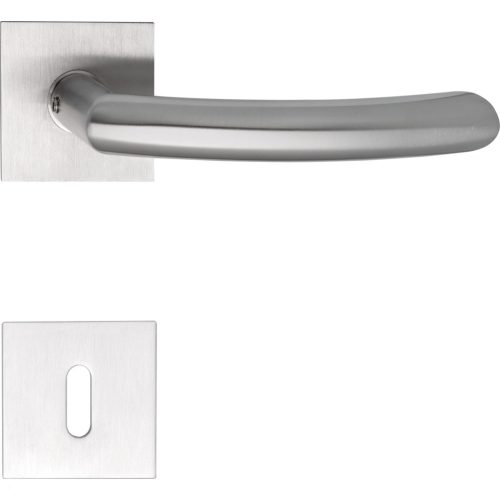 Marchesi lapos rozettás SOLIDO kilincsgarnitúra HELSINKI szögletes BB rozsdamentes matt