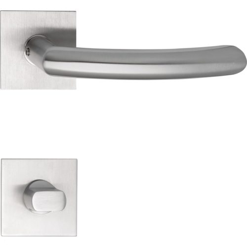 Marchesi lapos rozettás SOLIDO kilincsgarnitúra HELSINKI szögletes WC rozsdamentes matt