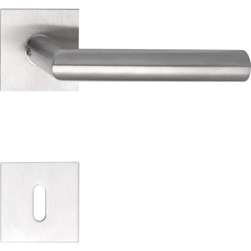 Marchesi laposrozettás kilincsgarnitúra NORWEGEN BB szögletes matt nemesacél