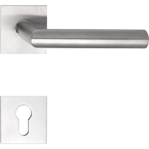 Marchesi laposrozettás kilincsgarnitúra NORWEGEN PZ szögletes matt nemesacél