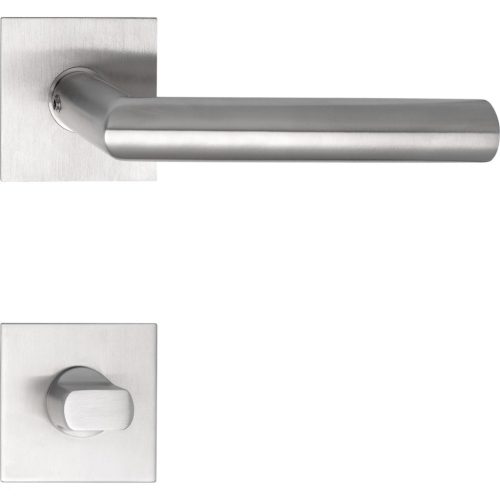 Marchesi laposrozettás kilincsgarnitúra NORWEGEN WC szögletes matt nemesacél