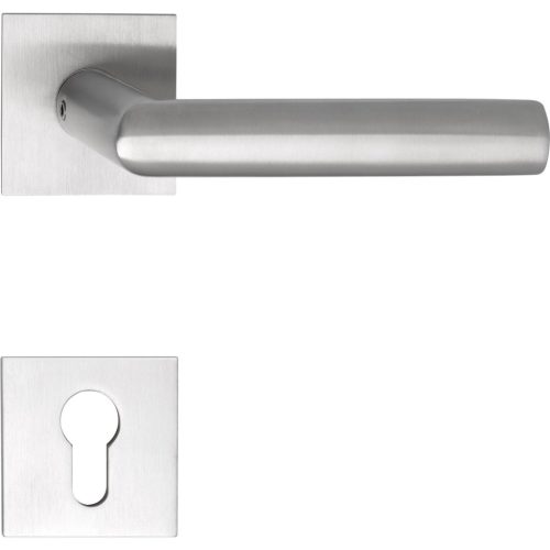 Marchesi rozettás kilincsgarnitúra VADUZ lapos rozettás szögletes PZ rozsdamentes matt