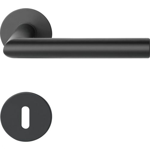 Marchesi laposrozettás kilincsgarnitúra NORWEGEN BB kerek nemesacél fekete