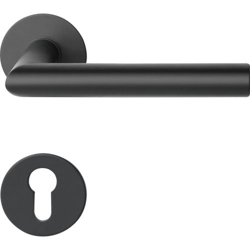 Marchesi laposrozettás kilincsgarnitúra NORWEGEN PZ kerek nemesacél fekete