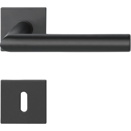 Marchesi laposrozettás kilincsgarnitúra NORWEGEN BB kerek fekete nemesacél