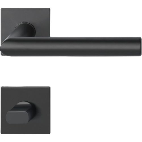 Marchesi laposrozettás kilincsgarnitúra NORWEGEN WC kerek fekete nemesacél