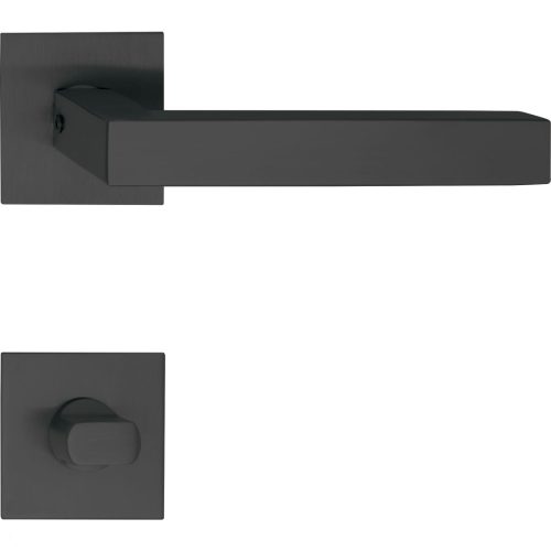 Marchesi laposrozettás kilincsgarnitúra MALMÖ WC szögletes fekete