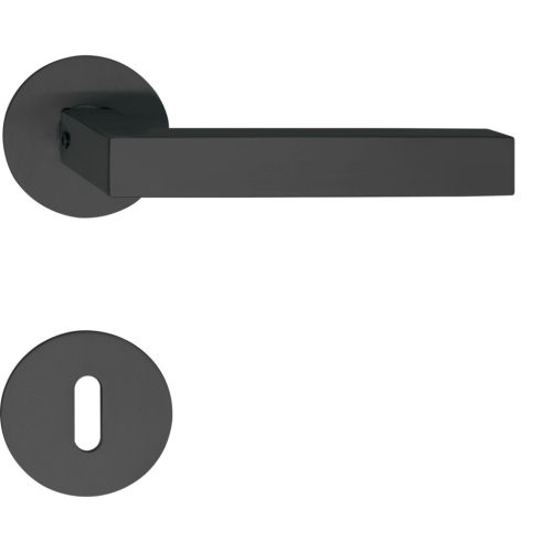 Marchesi rozettás kilincsgarnitúra MALMÖ lapos rozettás kerek BB fekete