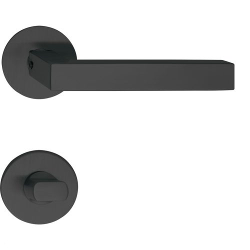 Marchesi rozettás kilincsgarnitúra MALMÖ lapos rozettás kerek WC fekete