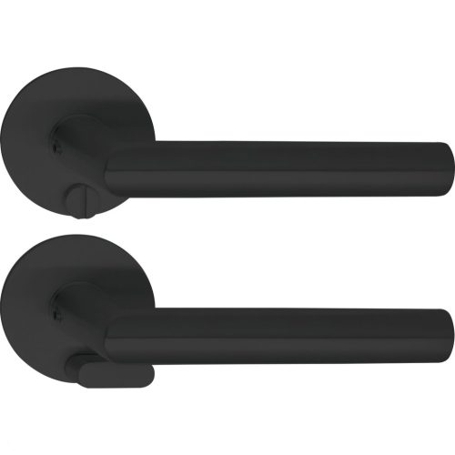 Solido laposrozettás kilincsgarnitúra NORWEGEN Solo rozetta kerek WC vésznyitó fekete