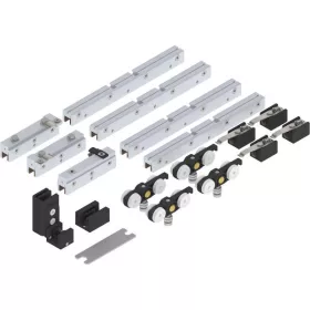   SOLIDO 100 teleszkópos vasalat üveg 2-szárnyú futósín nélküli vezető fekete