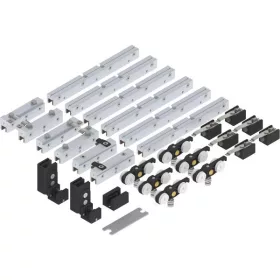   SOLIDO 100 teleszkópos vasalat üveg 3-szárnyú futósín nélküli vezető fekete