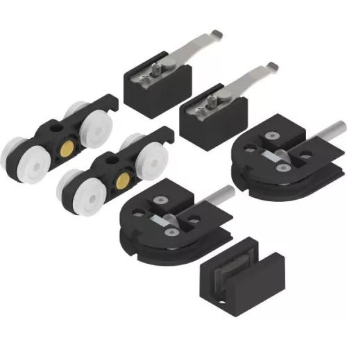 SOLIDO 100 üveg tolóajtó vasalat pontrögzítés 8-1076 mm vezető matt fekete