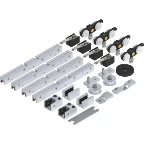 SOLIDO 100 szinkronvasalat 8-1076mm ESG/VSG üvegvastagsághoz padlóvezető ezüst