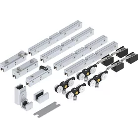   SOLIDO 100 teleszkópos vasalat üveg 2-szárnyú sín nélküli vezető ezüst