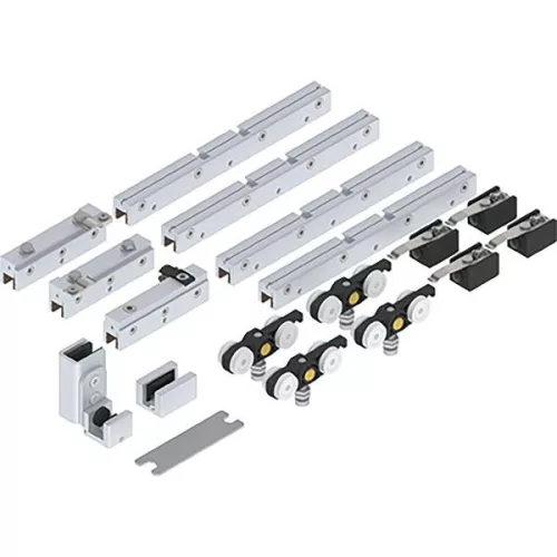 SOLIDO 100 teleszkópos vasalat üveg 2-szárnyú sín nélküli vezető ezüst