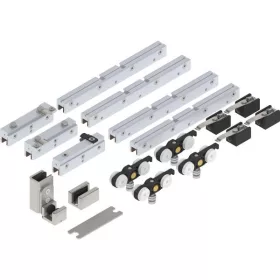   SOLIDO 100 teleszkópos vasalat üveg 2-szárnyú futósín nélkül nemesacél