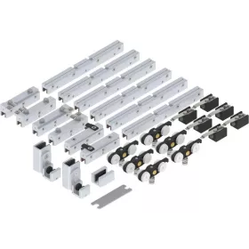   SOLIDO 100 teleszkópos vasalat üveg 3-szárnyú sín nélküli vezető ezüst